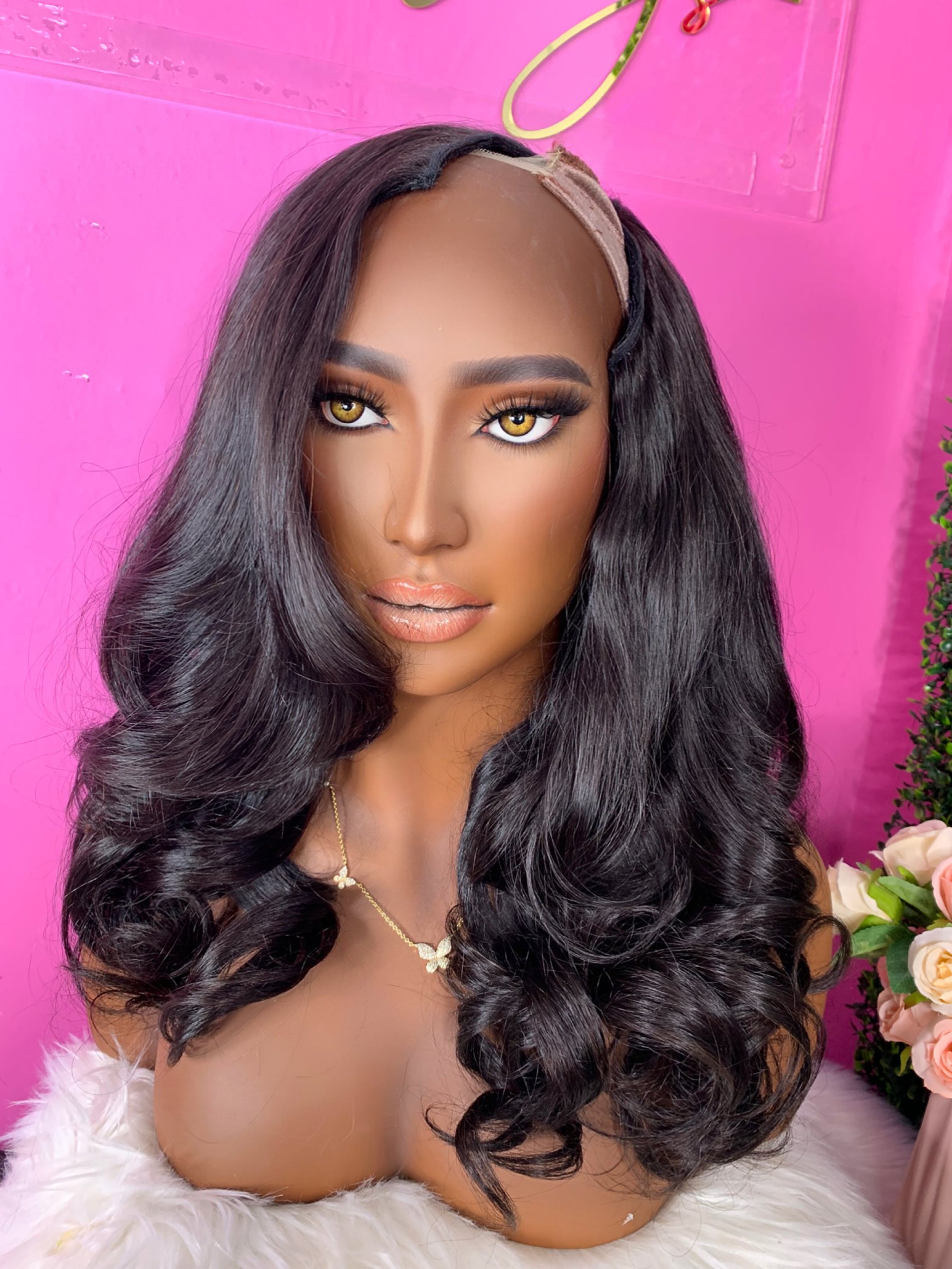 Miya 18ā u part wig no lace raw hair wig