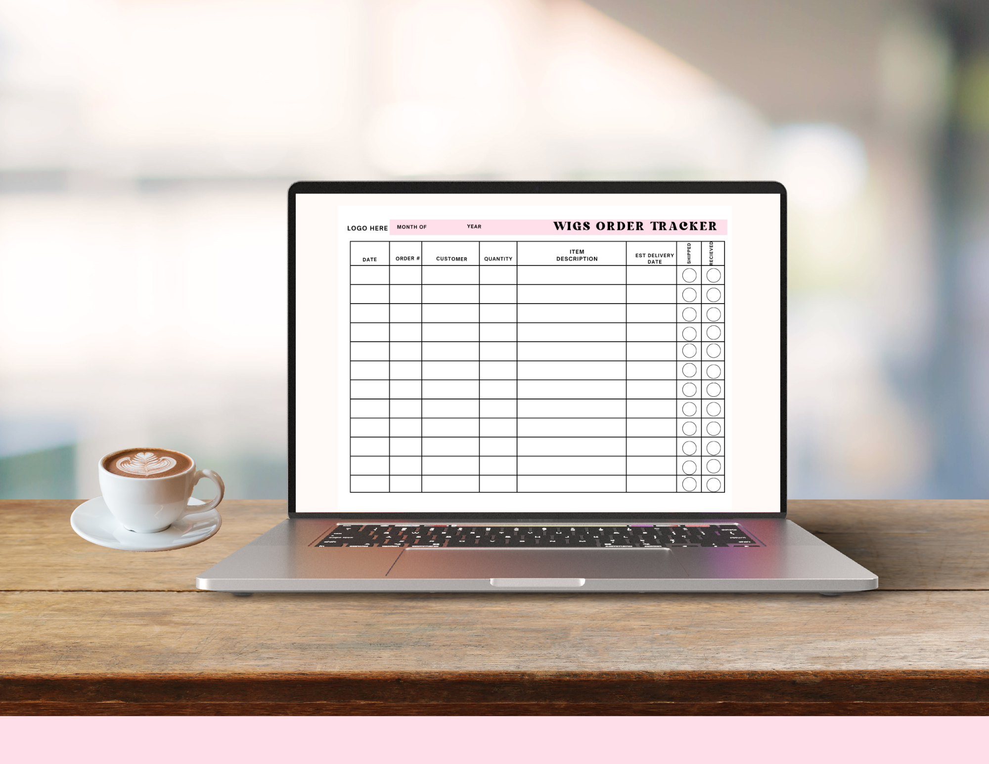 Wig makers Order tracker template