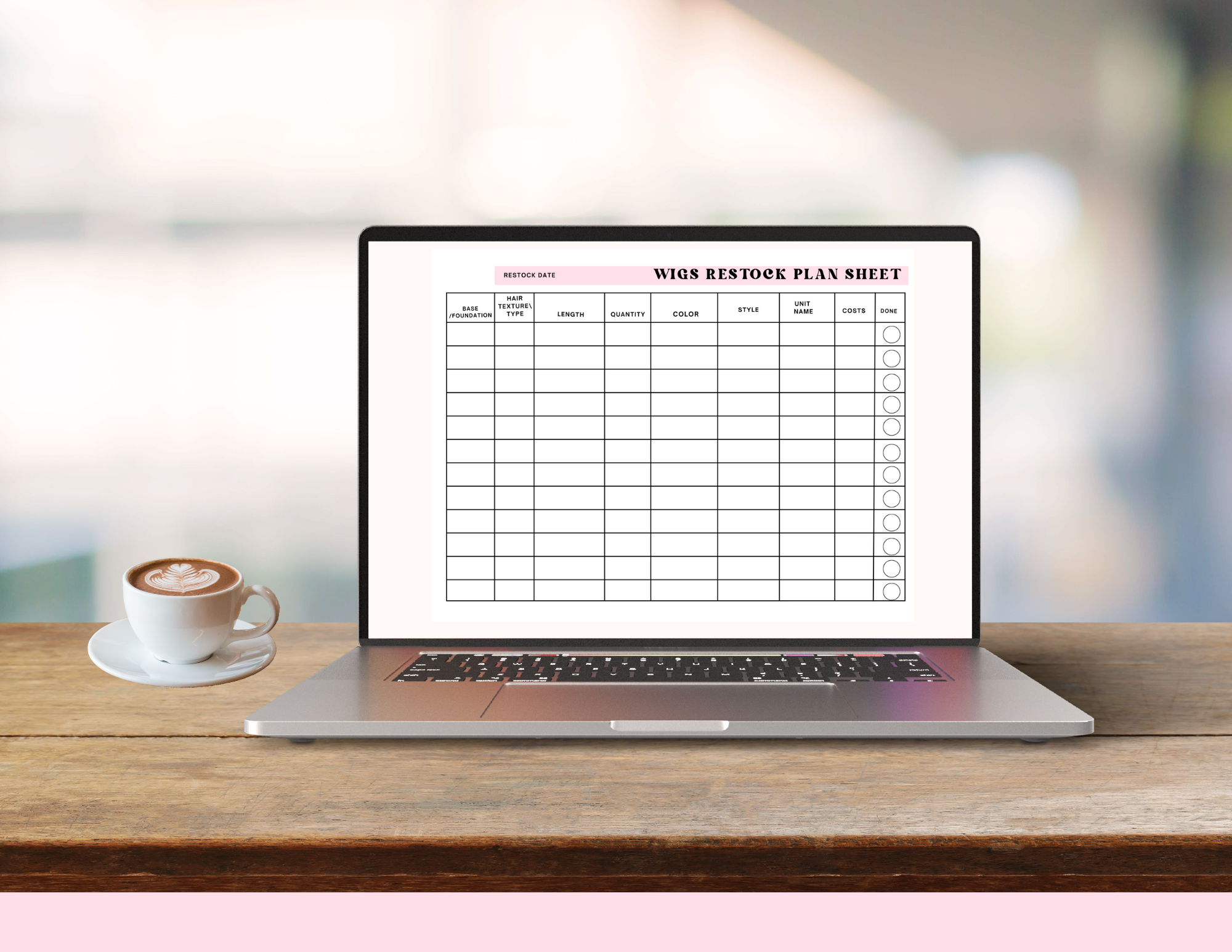 Wig makers restock plan sheet