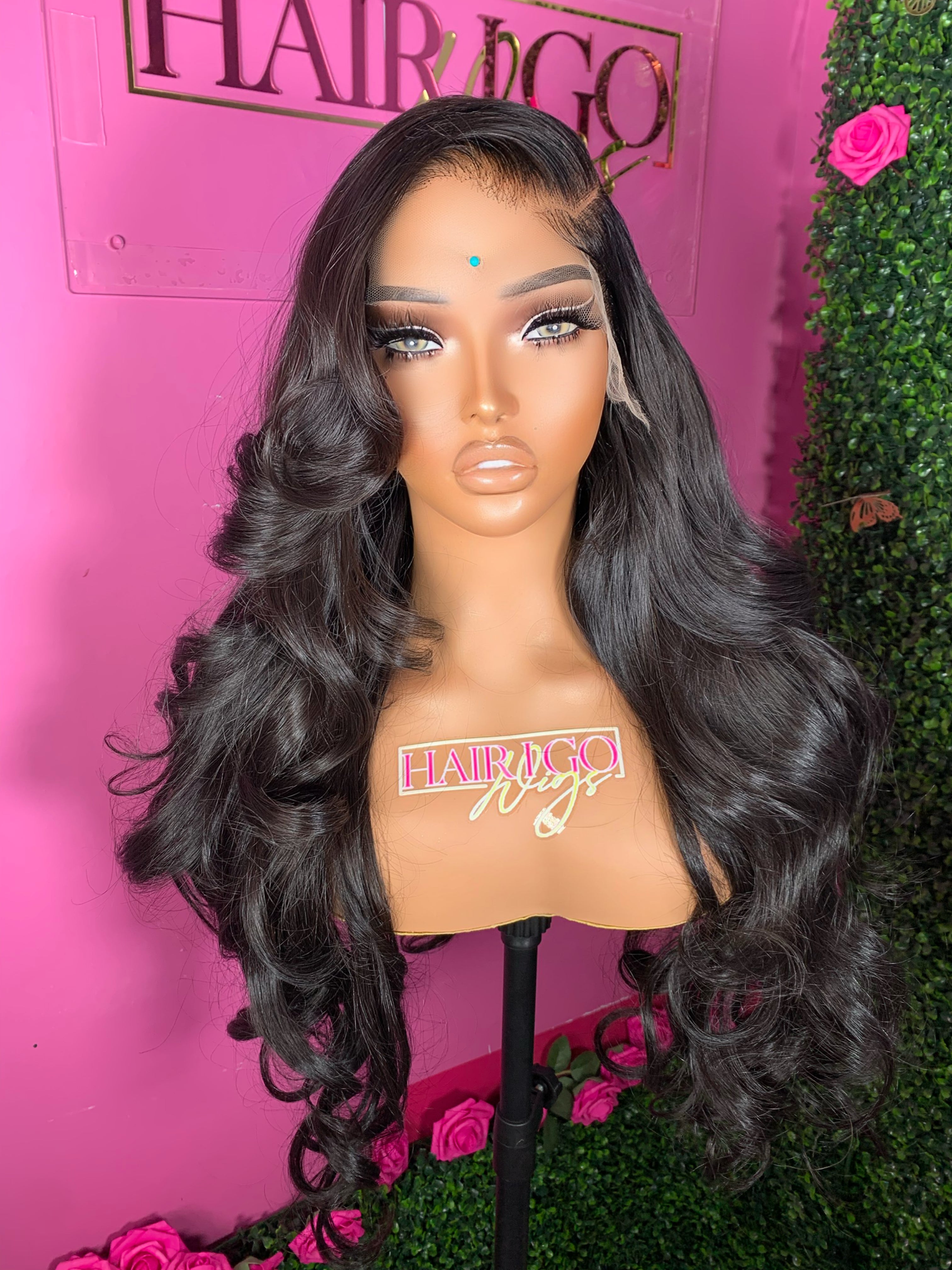 Raven 24” raw hair black color HD 7x7 wig