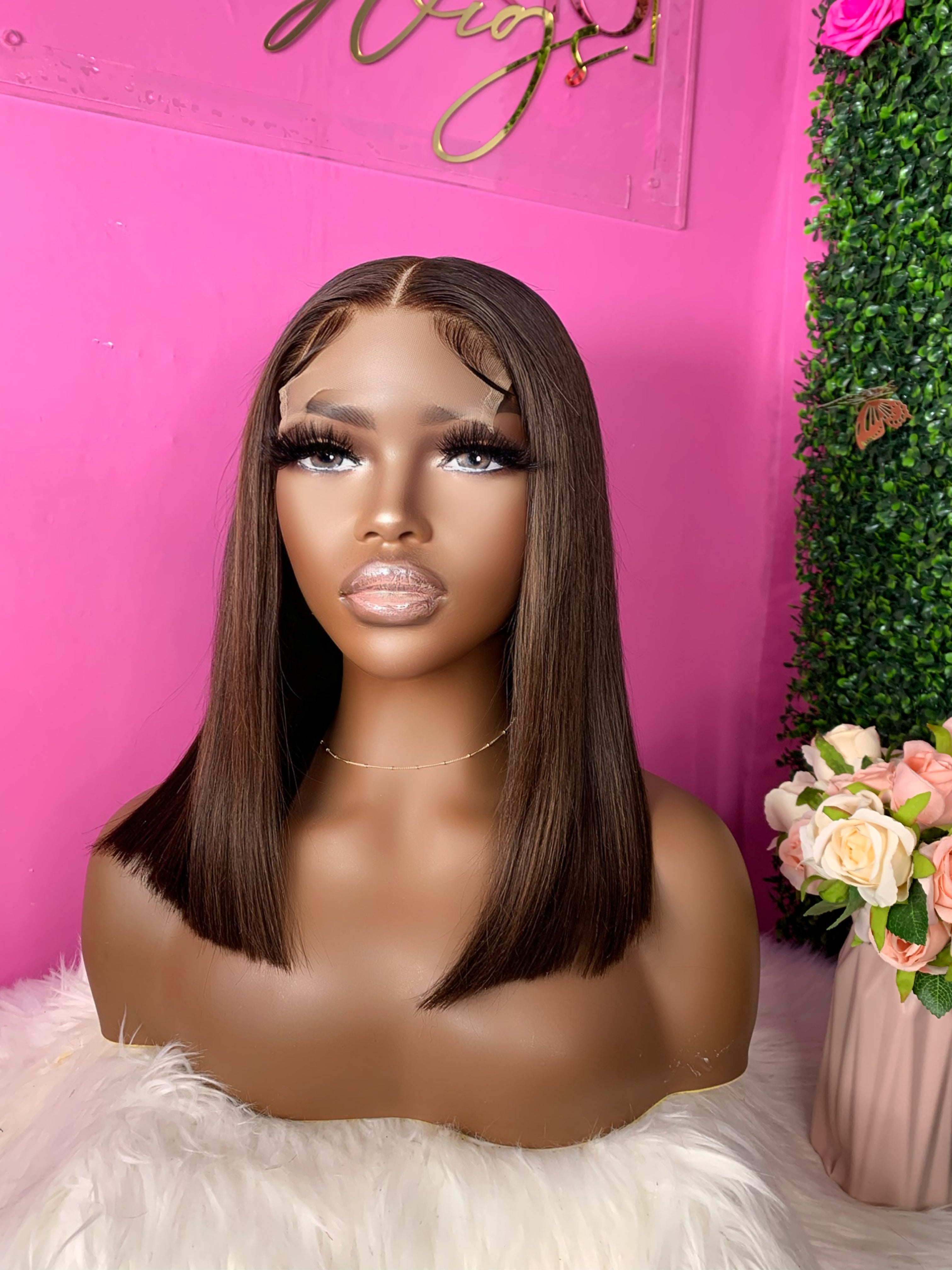 Trisha lista para enviar peluca de cabello humano con cierre de 5x5