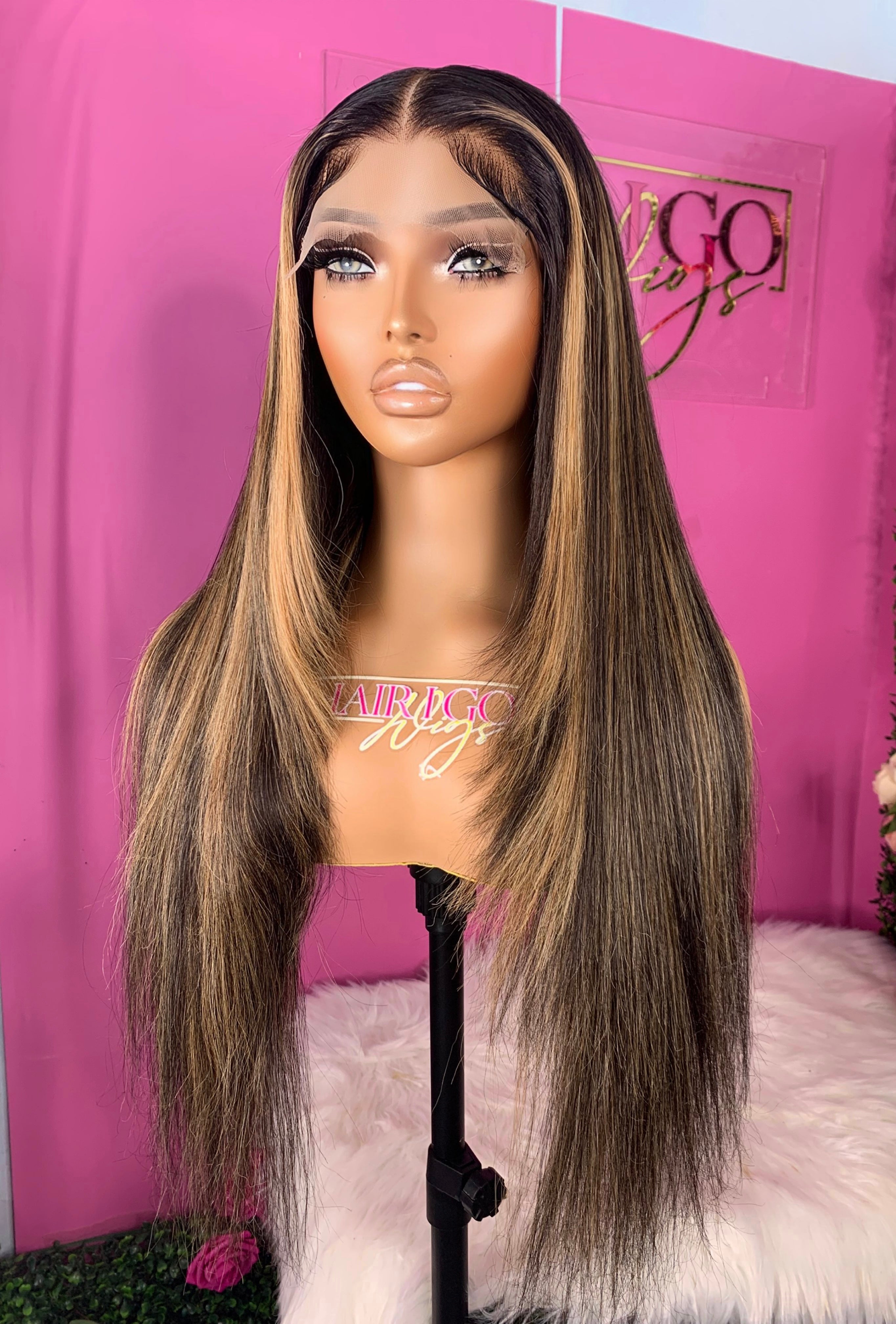 Anderia 22” 5x5 lace closure human hair wig
