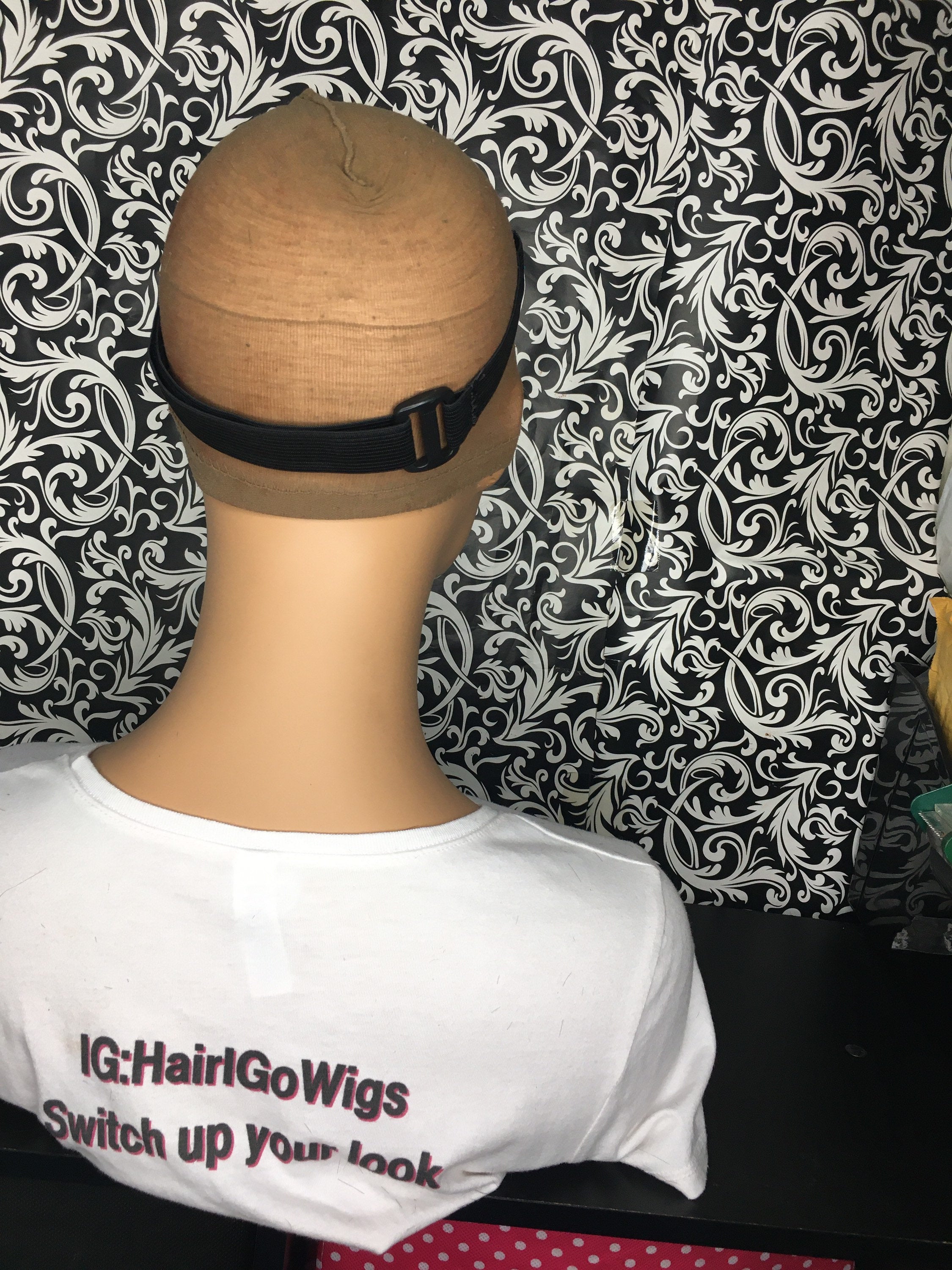Adjustable Pull & tap elastic band for wigs