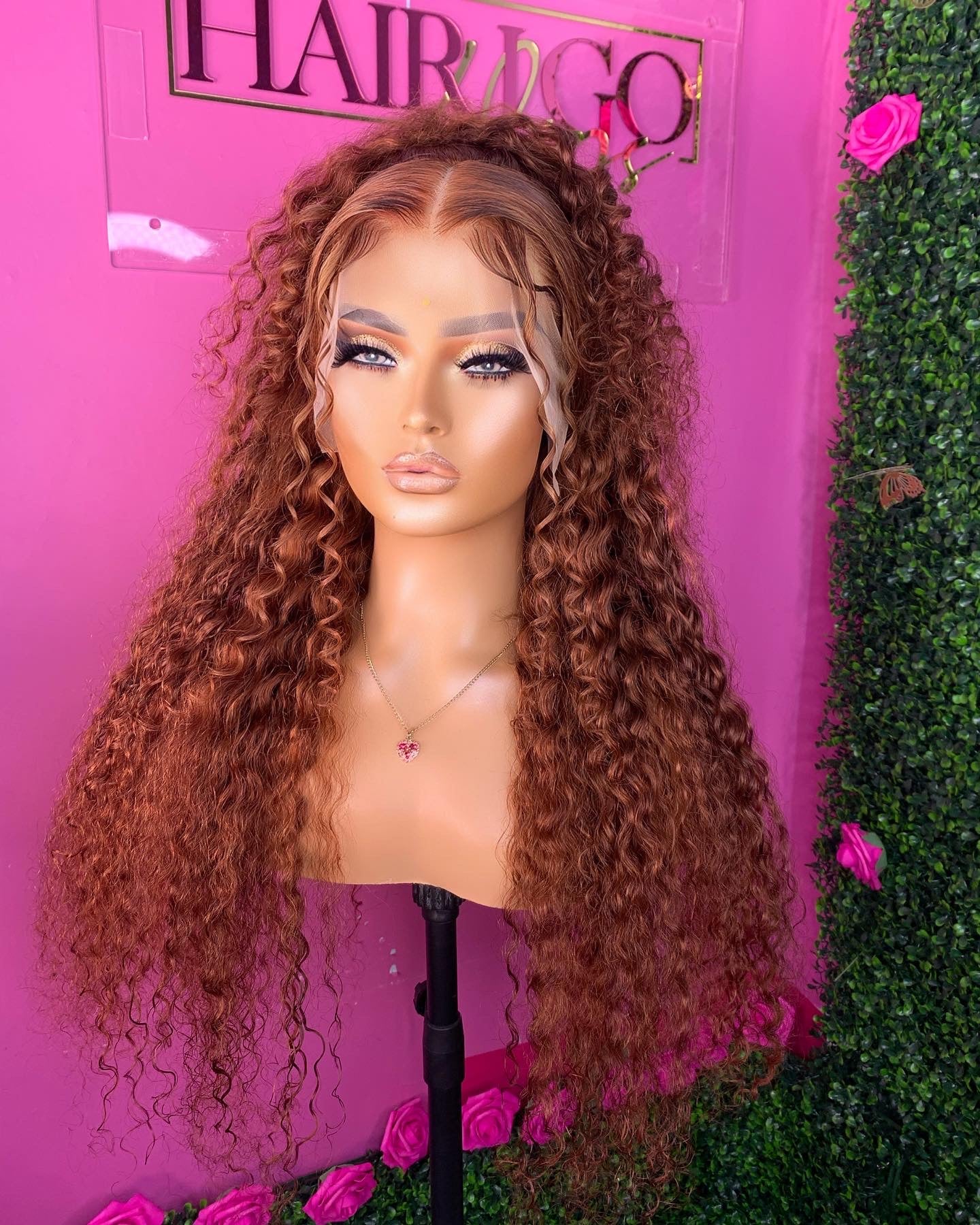 Pretty 26” with ginger deep wave human hair