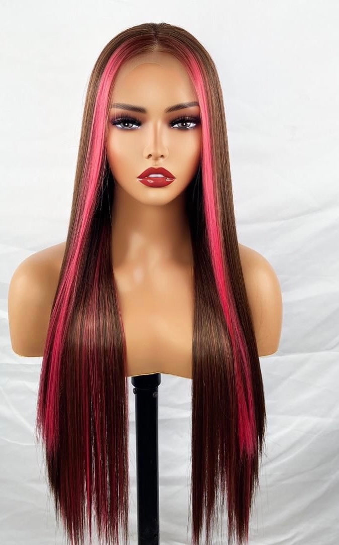 Neapolitan 22” wig 13x4 Synthethic lace front premade wig