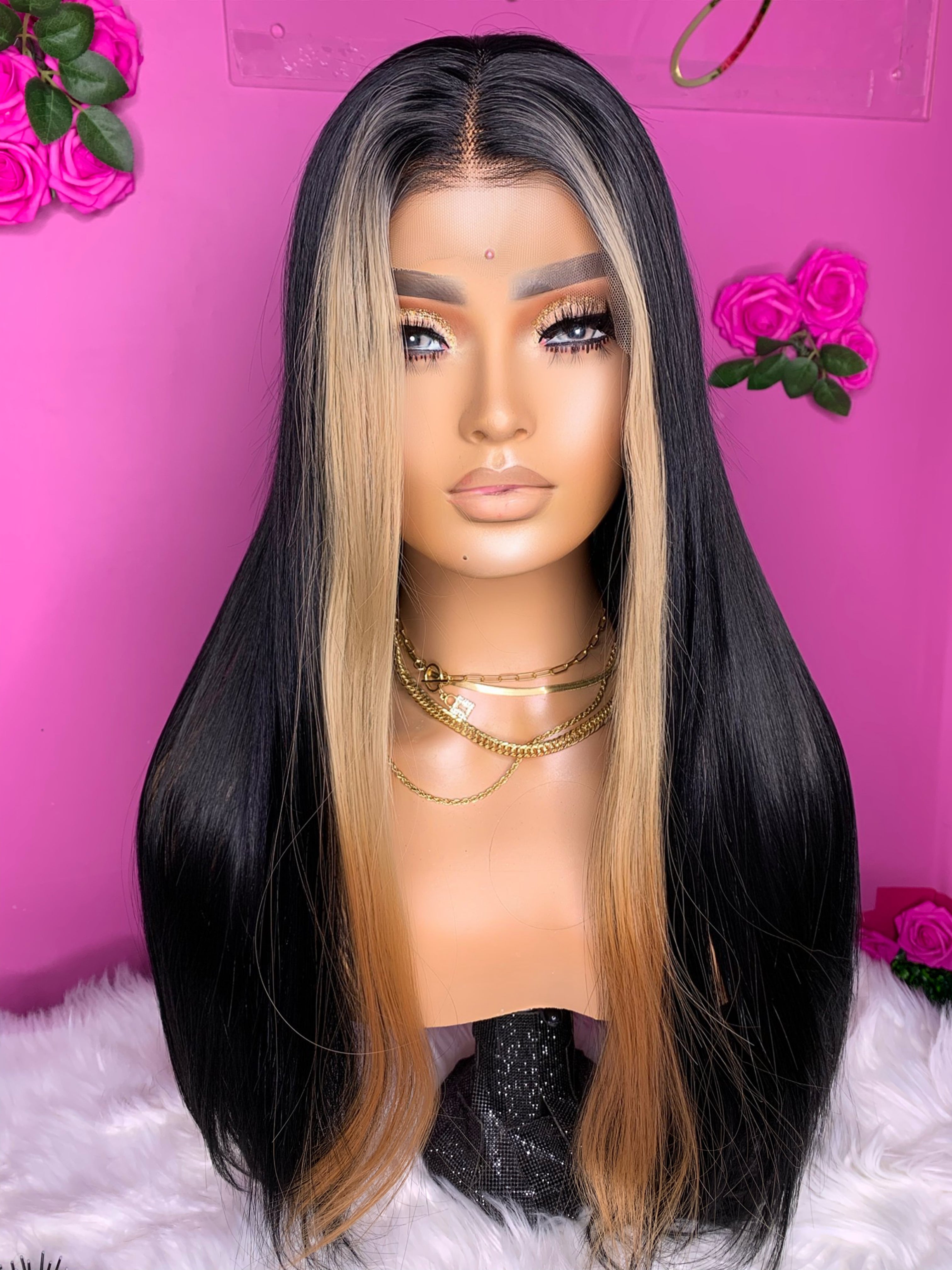 Brianna 22” wig 13x4 Synthethic lace front premade wig
