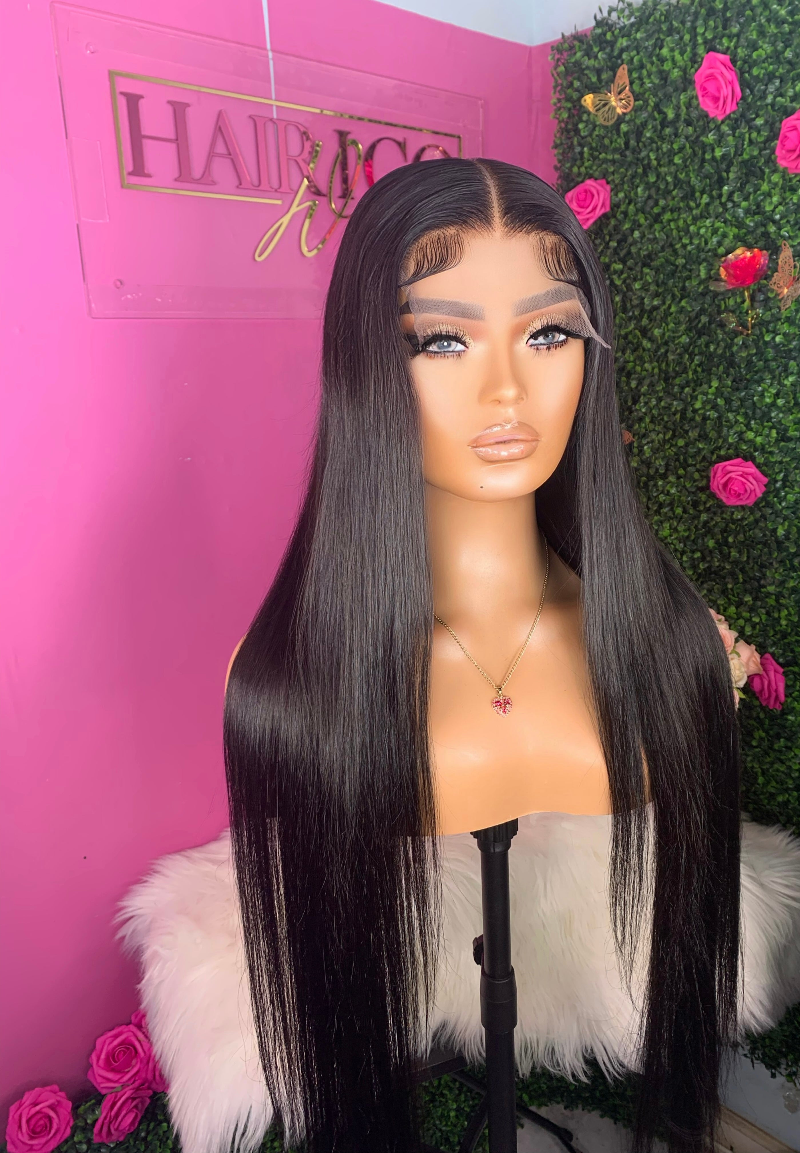 Trisha lista para enviar peluca de cabello humano con cierre de 5x5