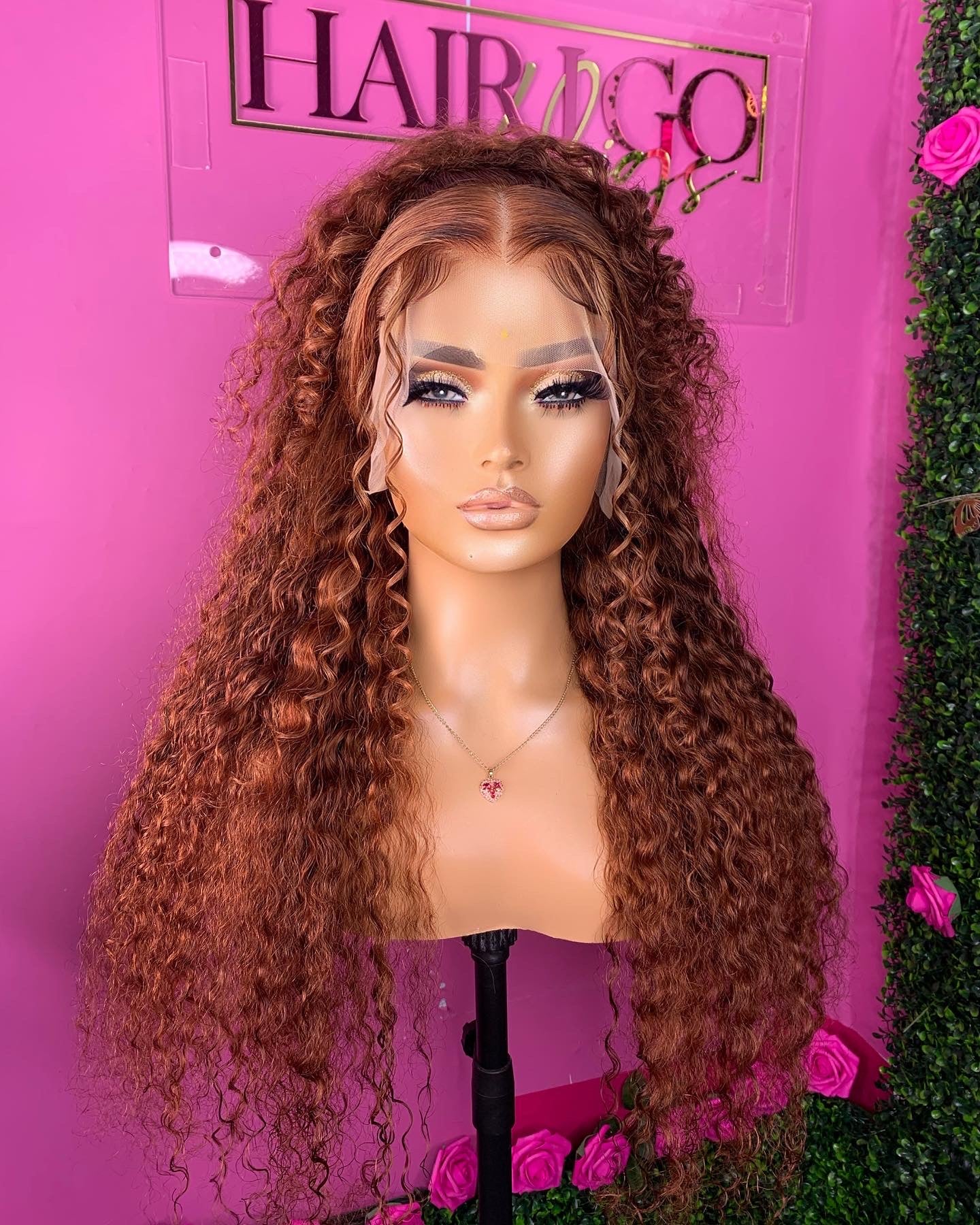 Pretty 26” with ginger deep wave human hair